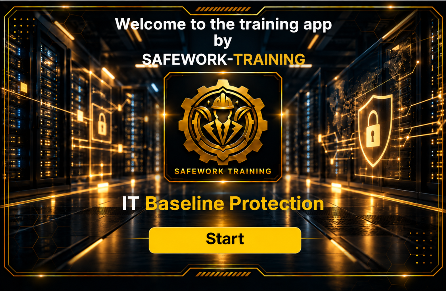 Welcome and start – SAFEWORK Figma prototype