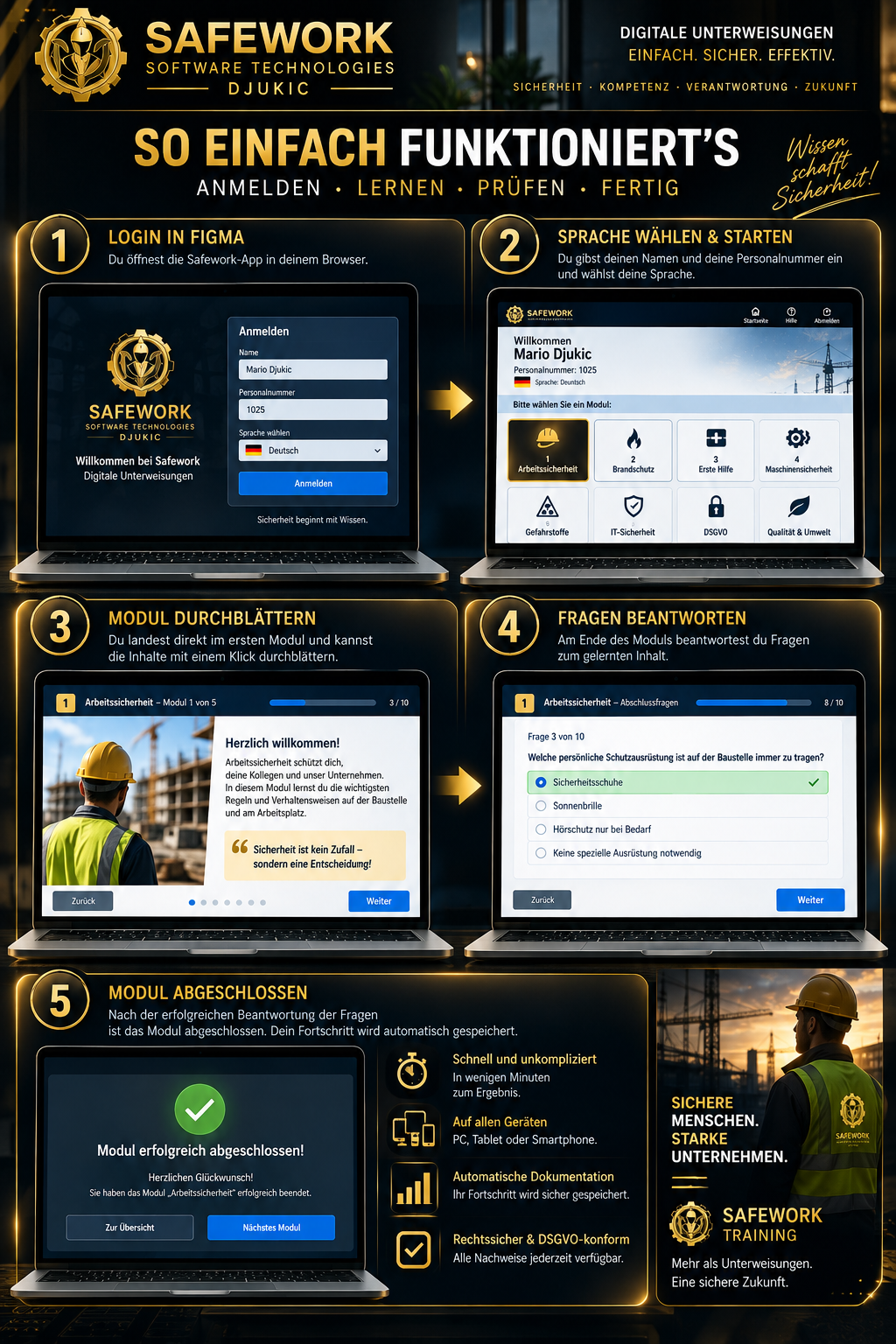 SAFEWORK Training – Ablauf der Unterweisung